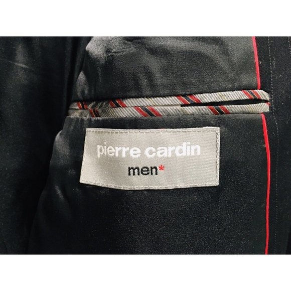 Pierre Cardin Men's 100% Wool Pin Striped Black Suit 42R 2 Piece - Picture 7 of 16